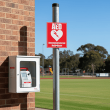 Load image into Gallery viewer, AED Plastic Sign Outdoor
