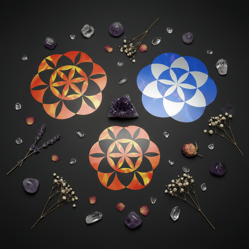 All 3 designs with crystals flat lay