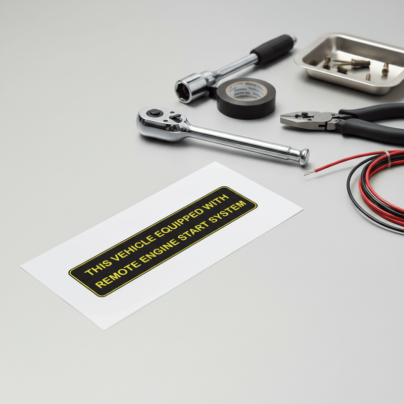 Applying a remote engine start decal