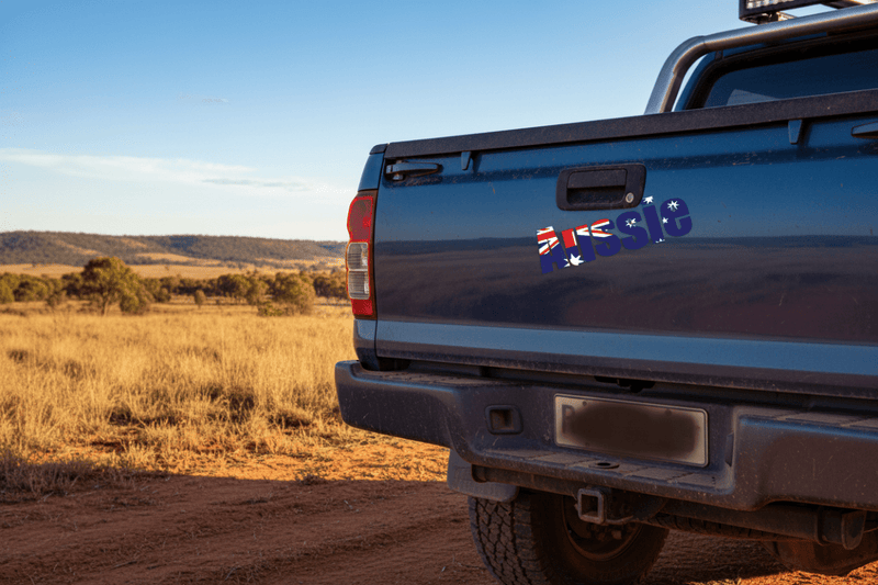 Aussie sticker on car bumper