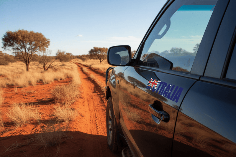 Australia sticker on 4x4 door panel