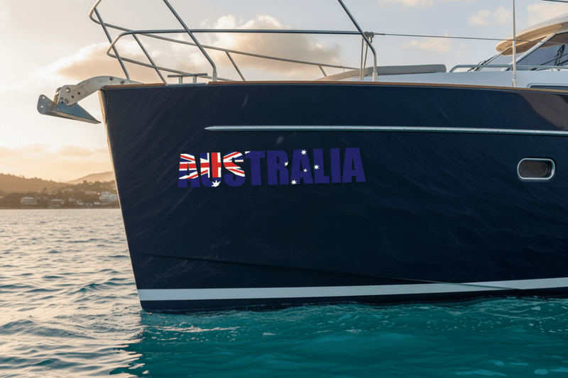 Australia sticker on boat hull