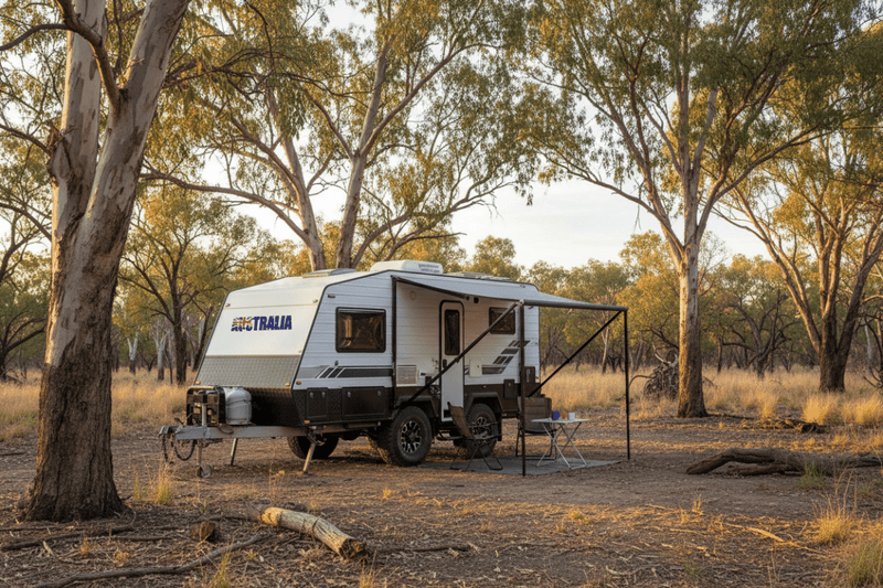 Australia sticker on caravan