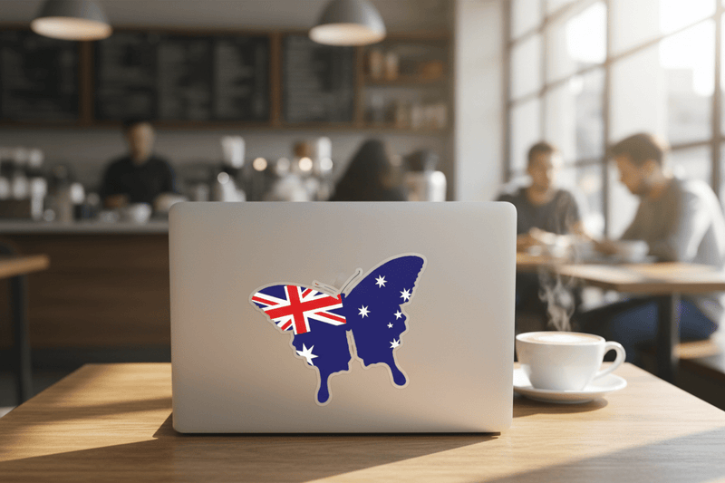 Australian Butterfly on Laptop