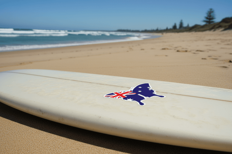Australian Butterfly on Surfboard
