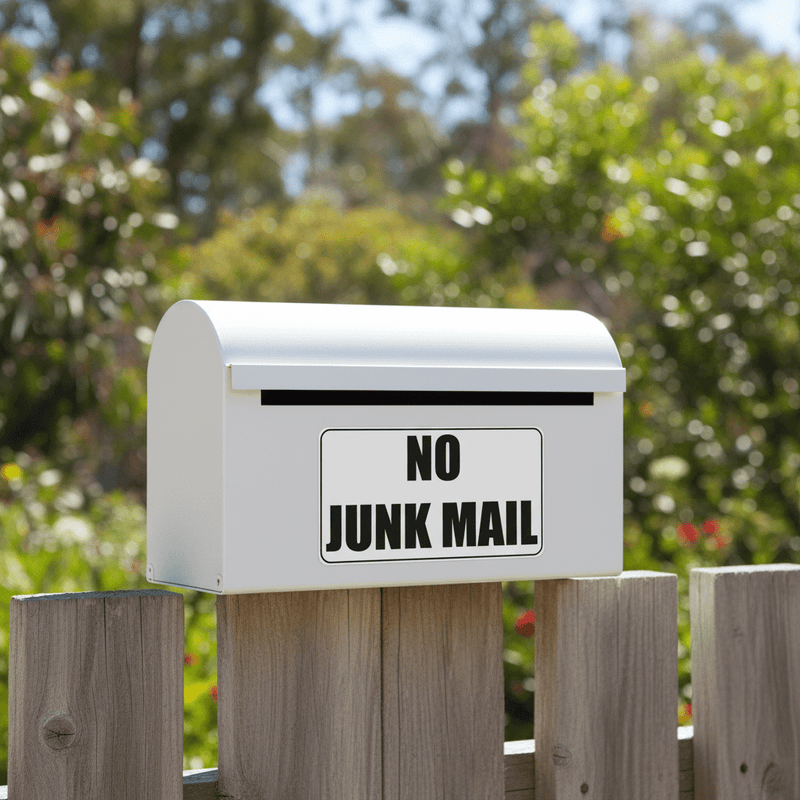 Black landscape on white PVC letterbox