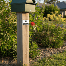 Load image into Gallery viewer, Black landscape sticker on timber letterbox
