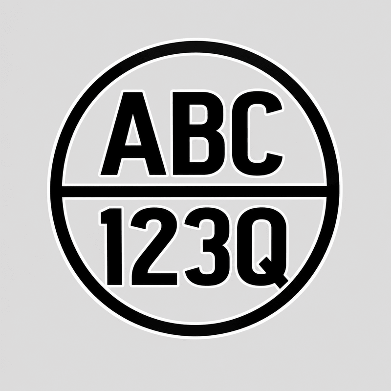 Black round boat registration cut-vinyl design
