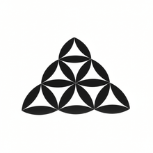 Load image into Gallery viewer, Black sacred geometry triangle decal on white
