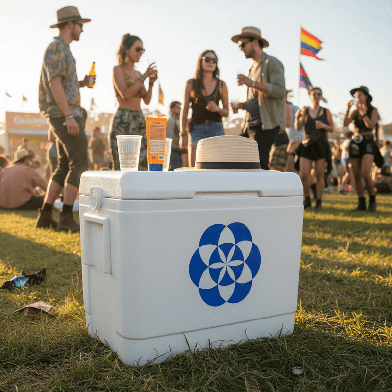 Blue Flower of Life on esky