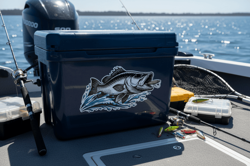 Boat deck esky barramundi sticker