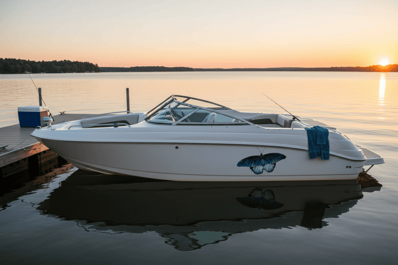 Boat hull blue butterfly