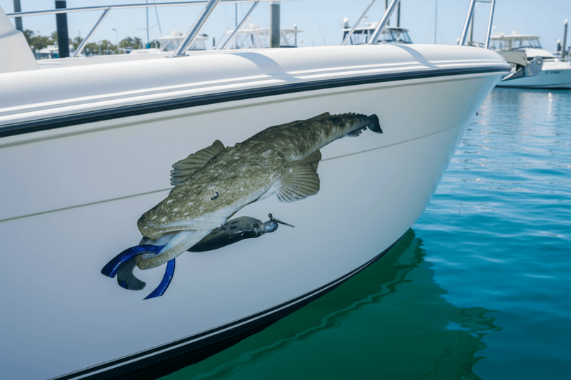 Boat Hull flathead decal lure