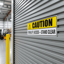 Load image into Gallery viewer, Caution Sign Warehouse Door
