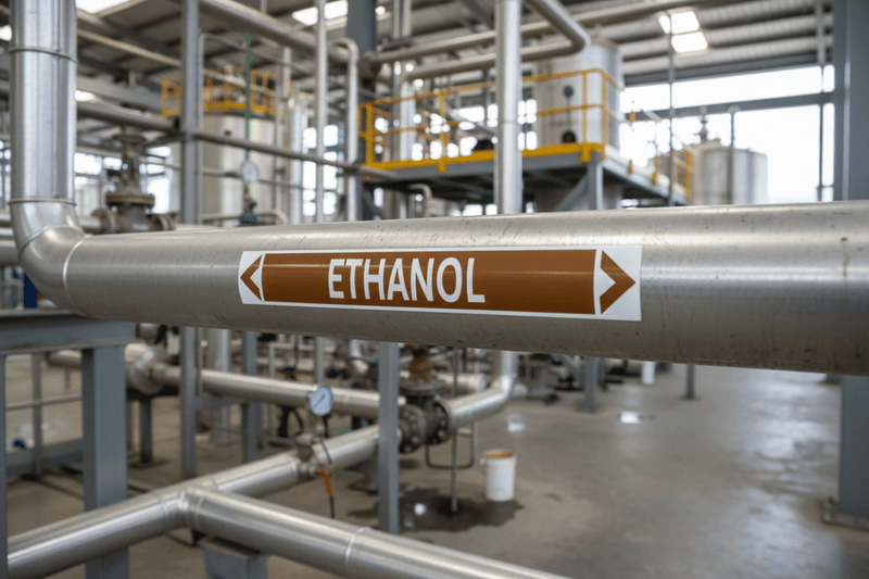 Chemical Plant Piping with Arrow