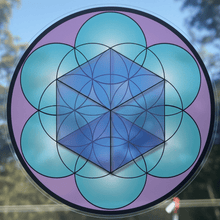 Load image into Gallery viewer, Colourful 3D cube clear sticker detail
