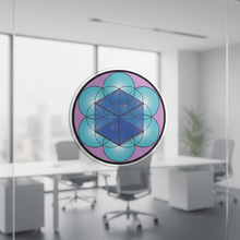 Load image into Gallery viewer, Colourful 3D cube sticker on office glass
