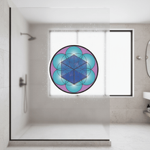 Load image into Gallery viewer, Colourful 3D cube sticker on shower screen
