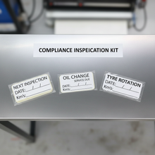 Load image into Gallery viewer, Compliance inspection kit next inspection service due tyre rotation
