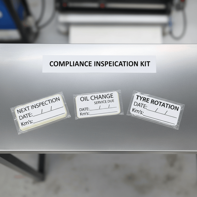 Compliance inspection kit next inspection service due tyre rotation