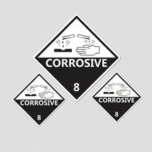 Load image into Gallery viewer, Corrosive Class 8 HAZMAT – Flat Lay Sizes
