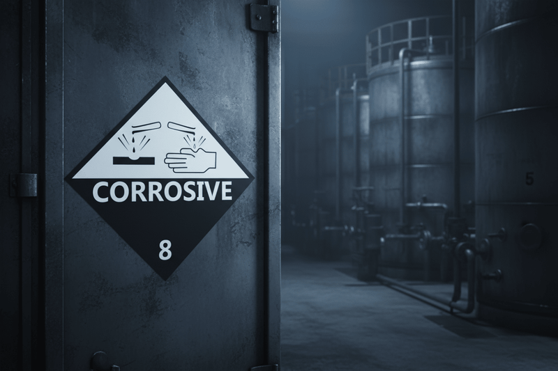 Corrosive Class 8 HAZMAT Sticker Hero Image