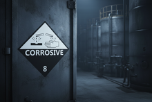 Load image into Gallery viewer, Corrosive Class 8 HAZMAT Sticker Hero Image
