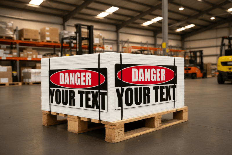Custom Warning Signs Bulk Pallet