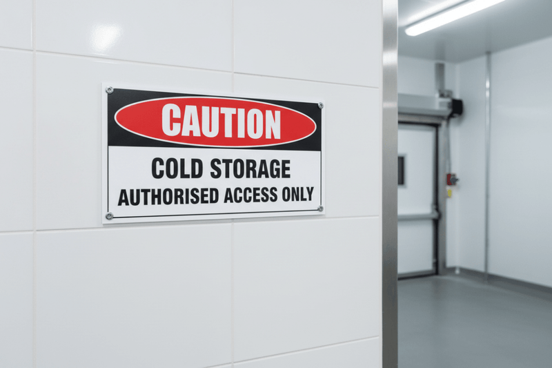 Custom Warning Signs Cold Storage