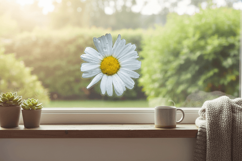 Daisy Sticker on Window