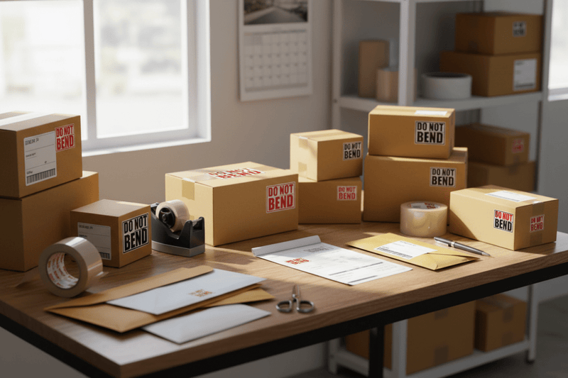 DO NOT BEND on Boxes