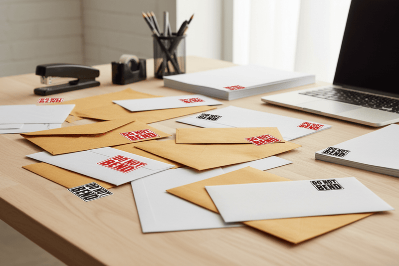 DO NOT BEND on Envelopes