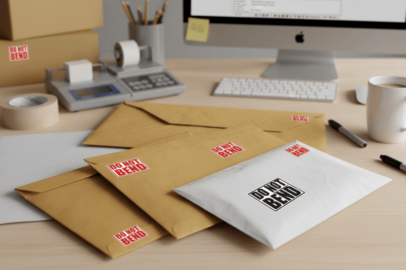 DO NOT BEND on Flat Mail