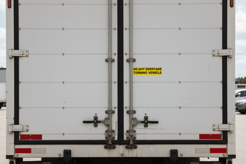 Do Not Overtake on Box Truck