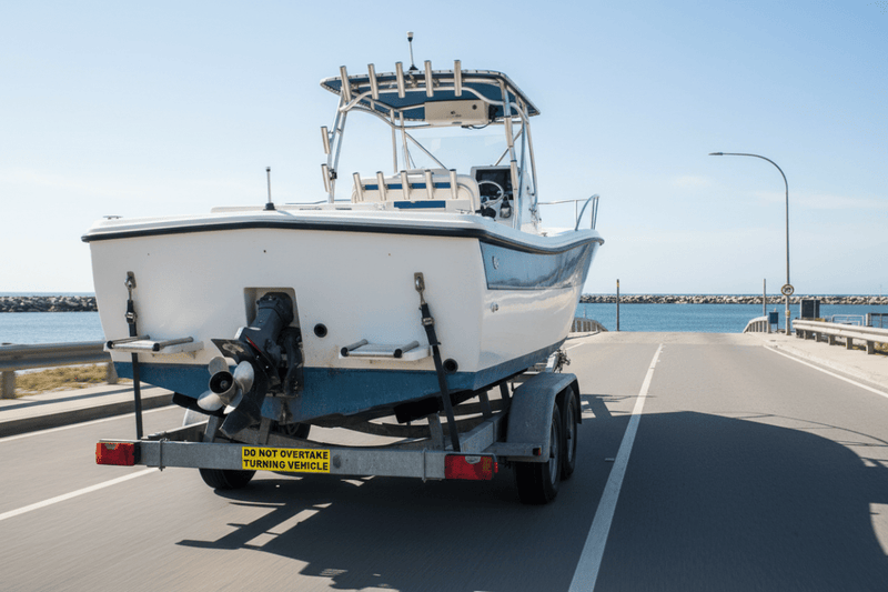 Do Not Overtake on Fishing Boat Trailer