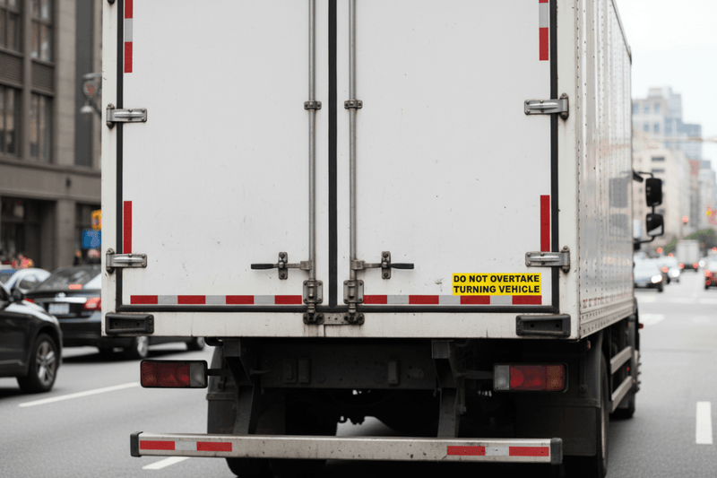 Do Not Overtake on Refrigerated Truck