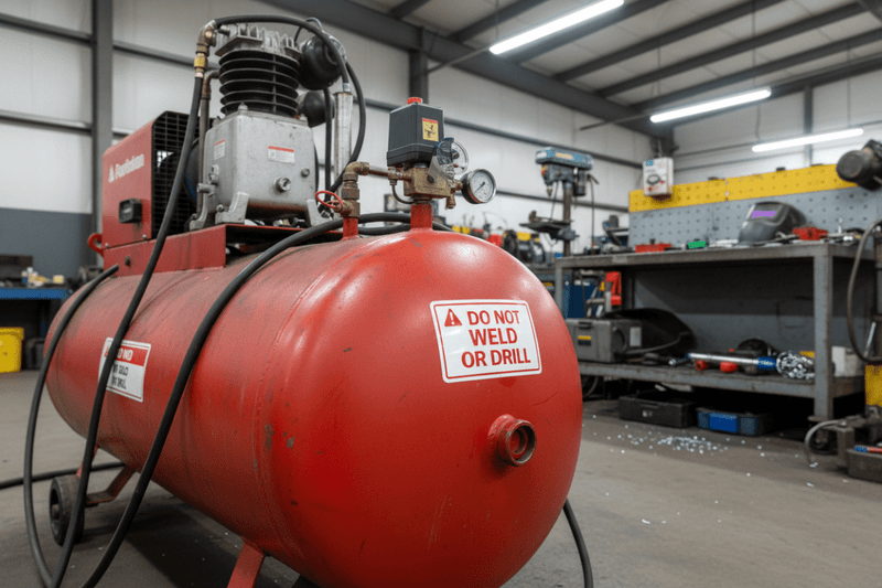 Do Not Weld or Drill – Air Compressor