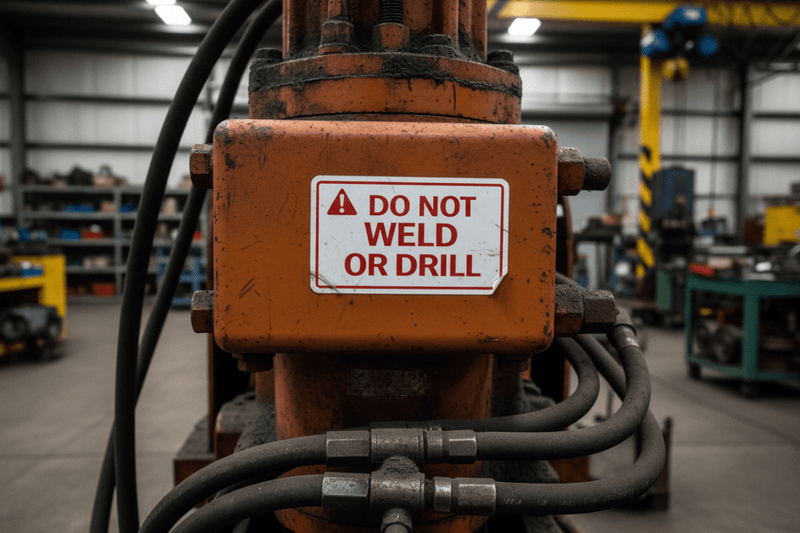 Do Not Weld or Drill – Machinery