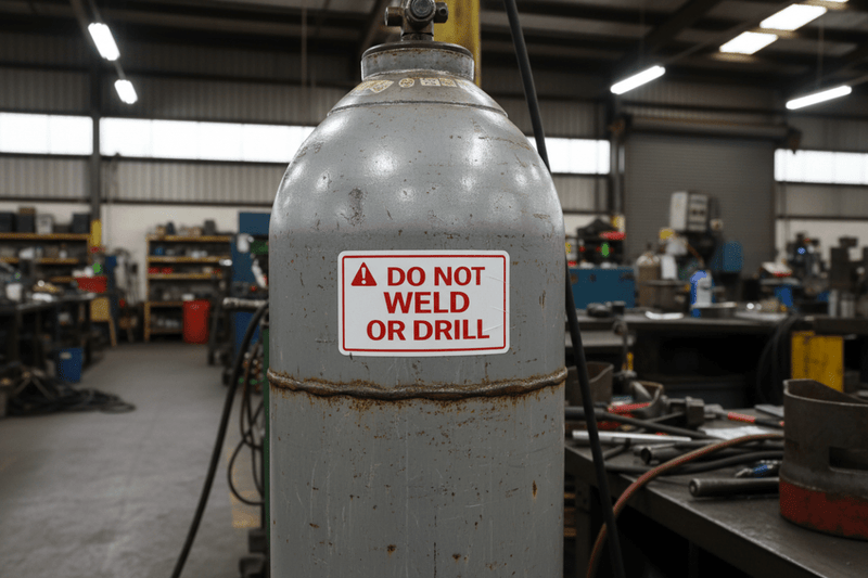 Do Not Weld or Drill – Pressure Vessel