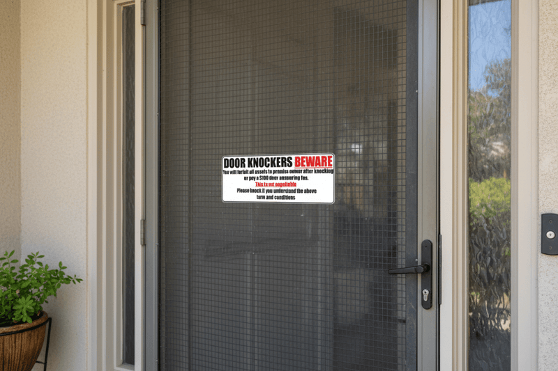 Door Knockers on Screen Door