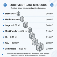 Load image into Gallery viewer, Equipment cage seven-tier size guide
