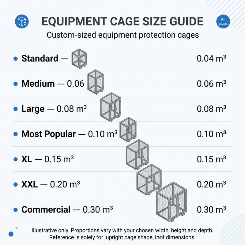 Equipment cage seven-tier size guide