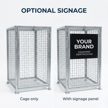 Load image into Gallery viewer, Equipment cage signage comparison
