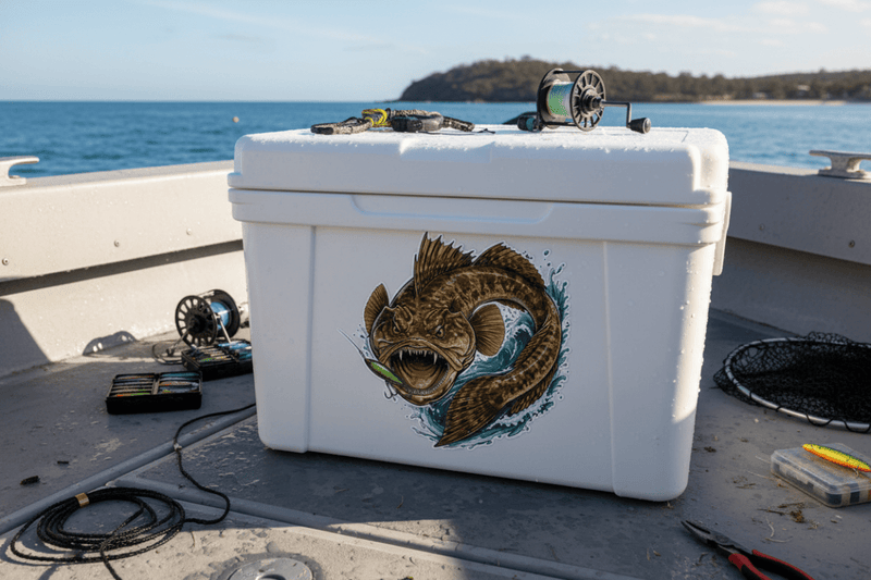 Esky Application flathead fish sticker