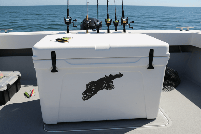 Esky Boat Deck flathead decal silhouette