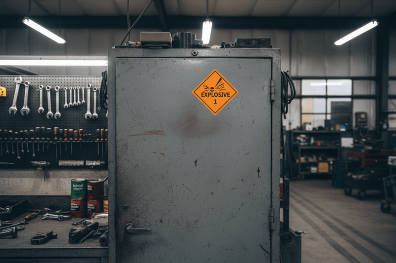 Explosive on toolbox