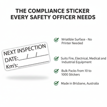 Load image into Gallery viewer, Feature benefit infographic compliance sticker safety officer

