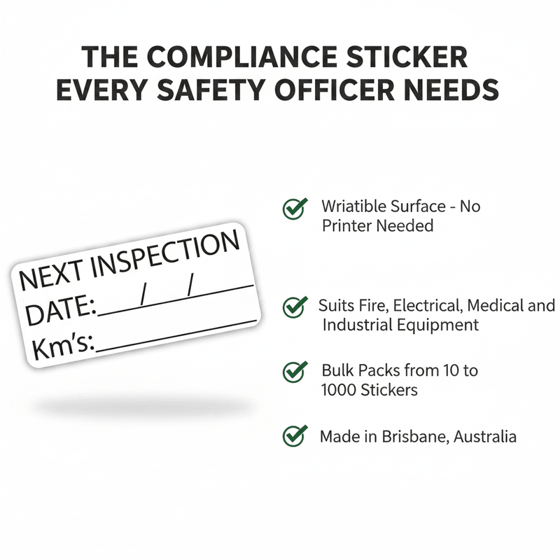 Feature benefit infographic compliance sticker safety officer