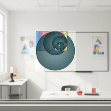 Load image into Gallery viewer, Fibonacci spiral math sticker on classroom window
