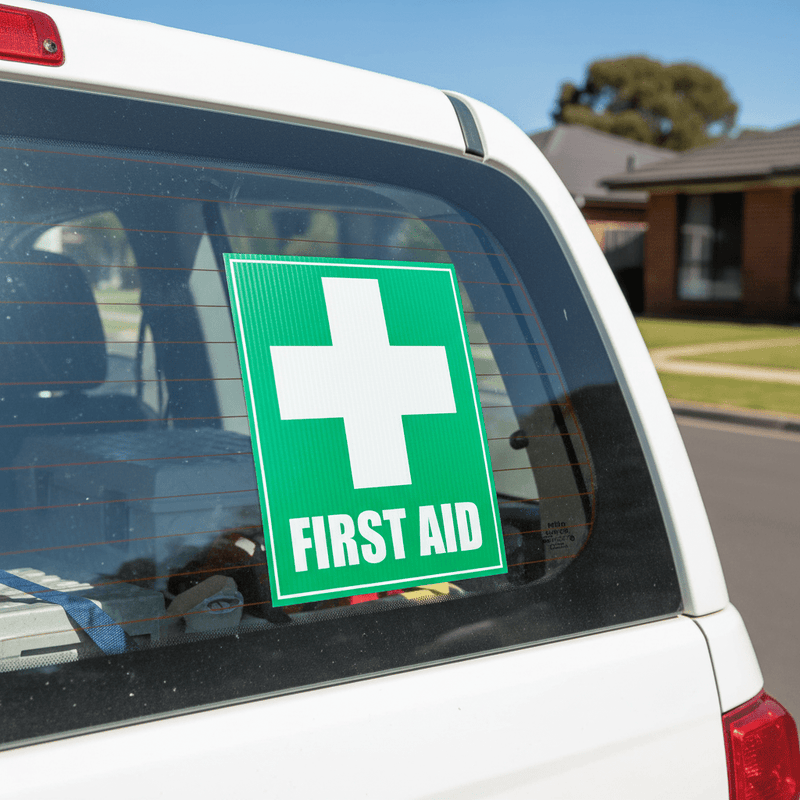 First Aid Sign Vehicle